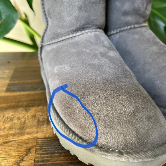 UGG Classic Short II Grey Suede Fur Lined Boots US7 - Picture 17 of 17